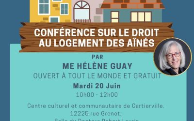 CONFÉRENCE SUR LE DROIT AU LOGEMENT DES AÎNÉS