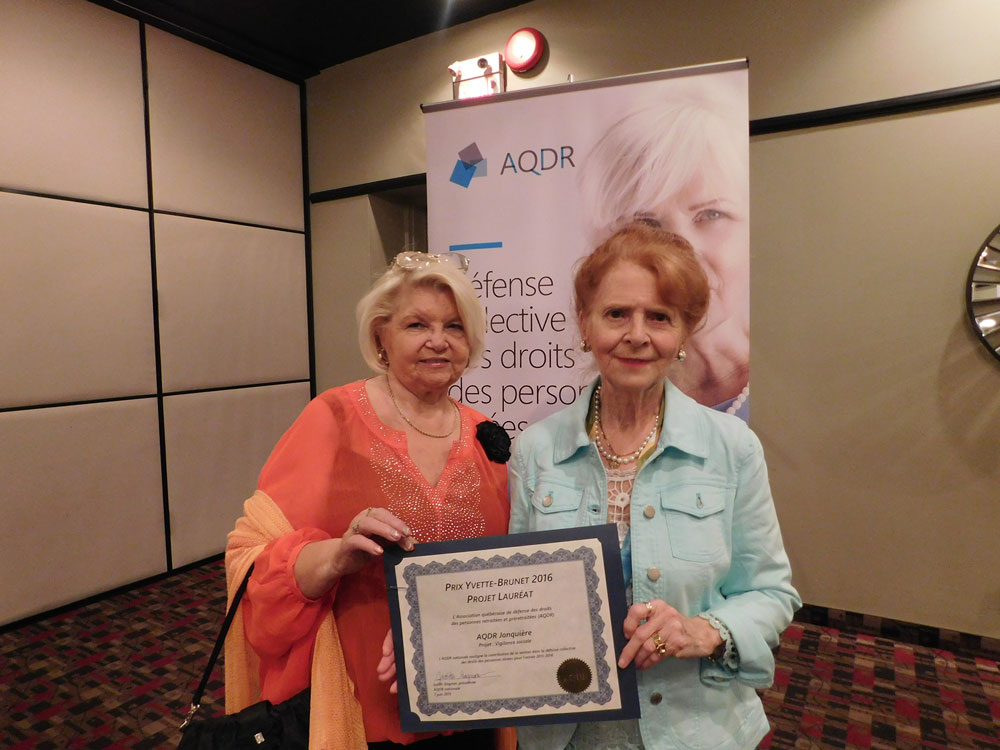 [Communiqué] Le Prix Yvette-Brunet 2016 est remis à l’AQDR Jonquière