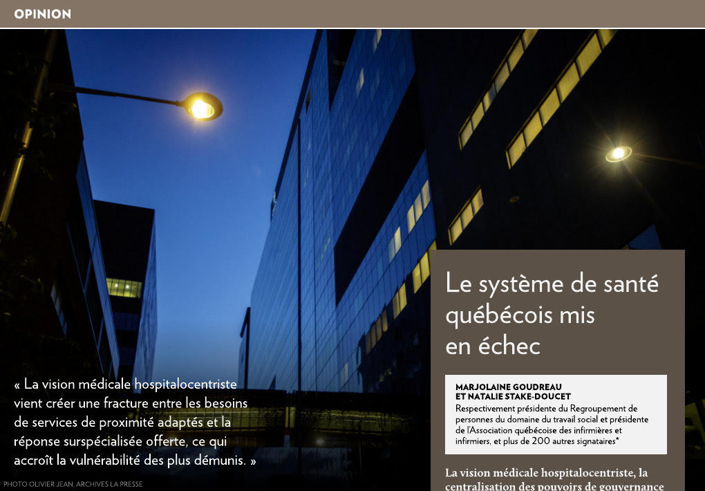 « Le système de santé Québécois mis en échec »
